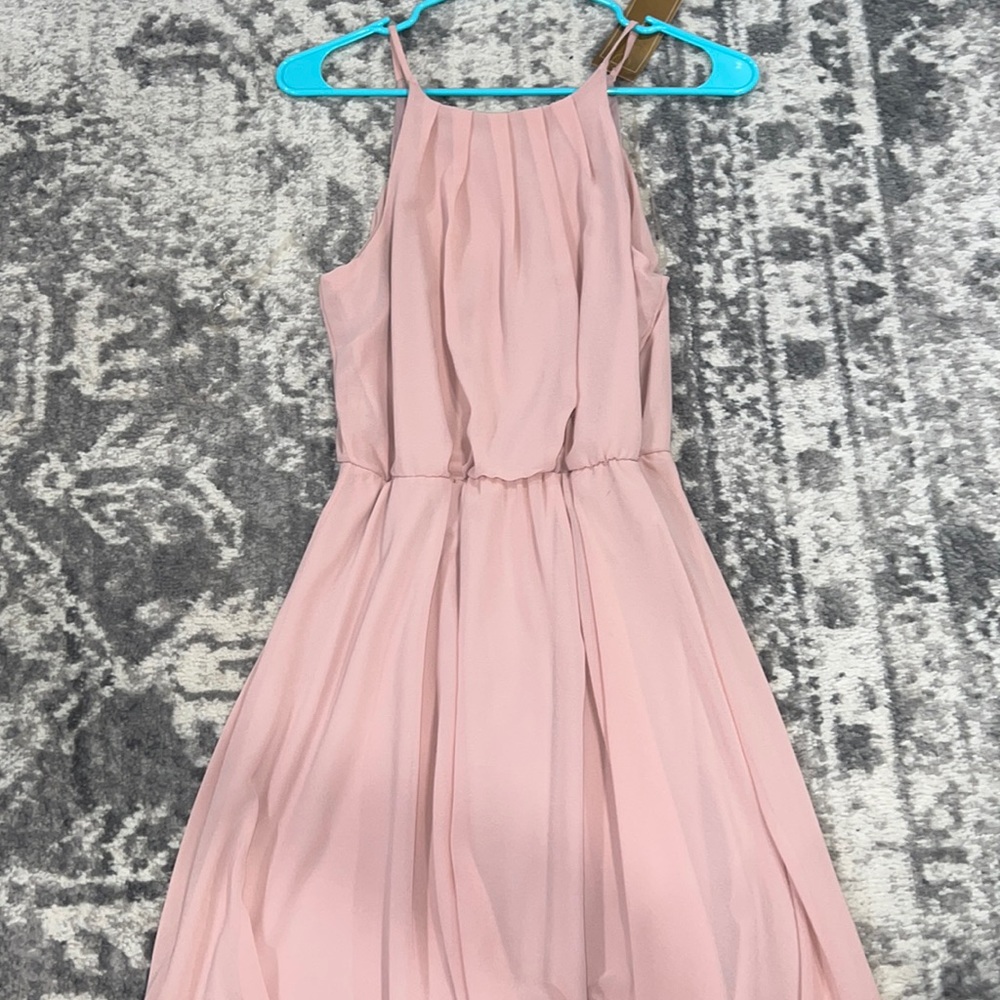 Francesca’s midi light pink/sand colored dress